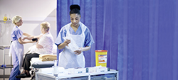 Enfermeras y pacientes